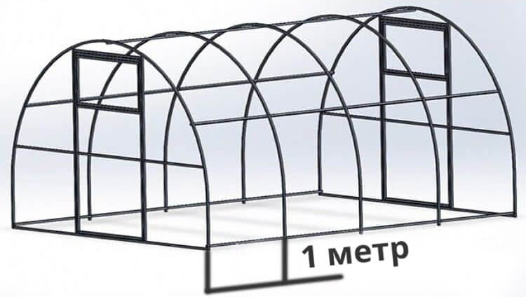 Каркас теплицы с шагом дуг 100 см